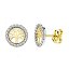 Pendientes de oro 18k bicolor con forma de arbol de la vida con circonitas